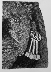 Zameer Hussain, untitled 11 X 16 Inch, Pen ink on paper,  Figurative Painting -AC-ZAH-031